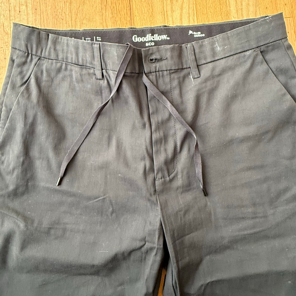 Goodfellow Black Slim Fit Tech Chino Pant 34x34 Office Casual Quick Dry Stretch - Picture 5 of 11